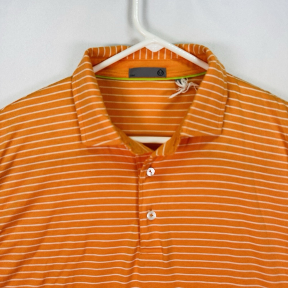 TASC Performance Mens Large MicroAir Everywear Polo‎ Orange Stripe NWOT
